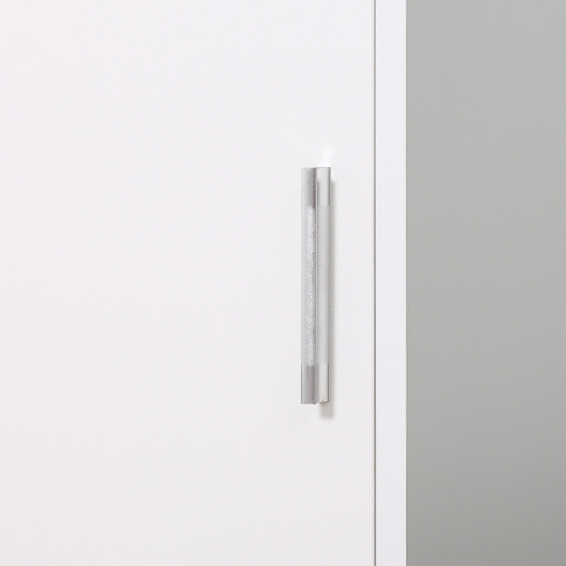 kleankin Tall Bathroom Cabinet with Mirror Narrow Bathroom Storage Cabinet with Doors Adjustable Shelves for Small Spaces White