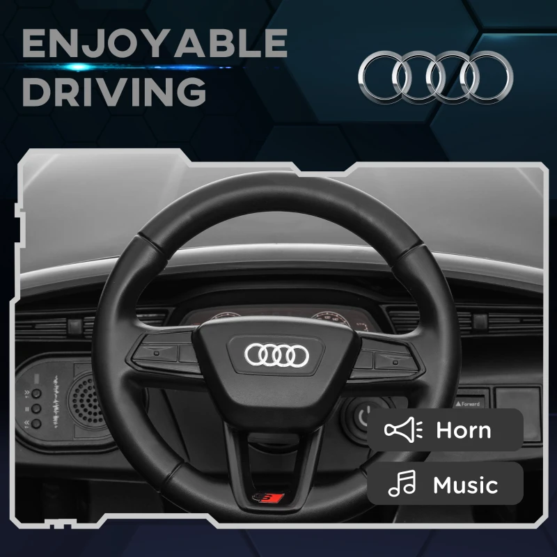 Qaba Audi Q8 e-tron Sportback Licensed 12V Battery Powered Kids Electric Car w/ Spring Suspension, Soft Start, Gray