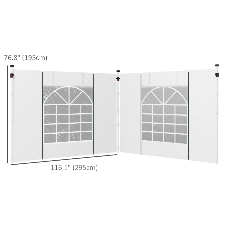 Outsunny 2PCS Instant Canopy Sidewalls, Canopy Walls Replacement, for 10' x 10' or 10' x 20' Pop Up Canopy