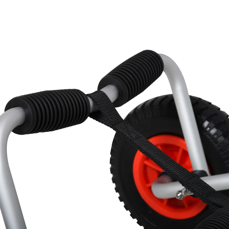 Soozier Kayak Cart Dolly with Flat-Free Wheels and Aluminum Frame for Kayaks, Canoes, Paddleboards, Folding Design, Silver