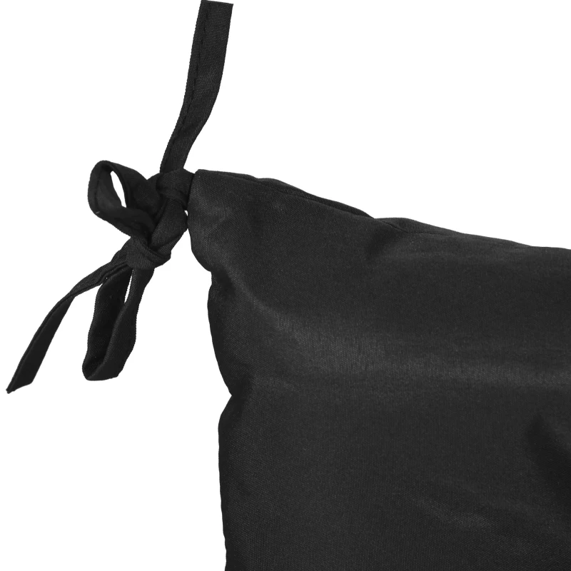 Outsunny Patio Chair Cushions Set of 2, 39" x 20" x 3" Outdoor Tufted Cushion Set with Ties for Indoor Outdoor Garden Furniture, Black