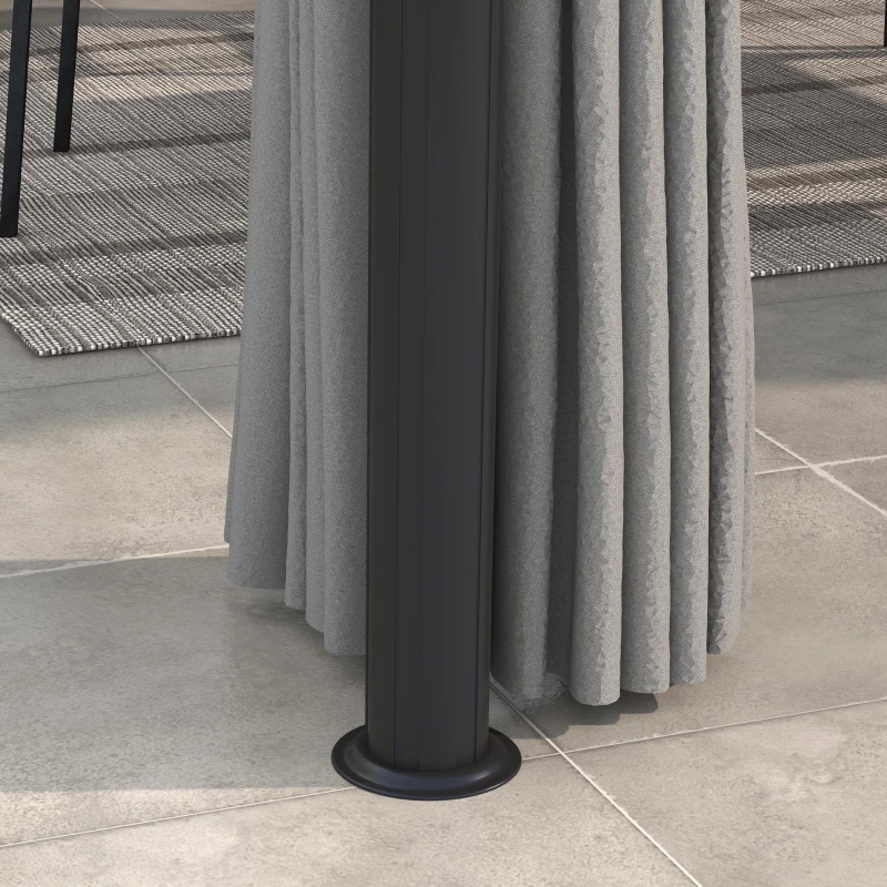 Outsunny 10' x 10' 2-Tier Outdoor Gazebo Canopy Tent with Zippered Mesh Sidewalls, Aluminum Frame for Patio, Backyard Light Grey