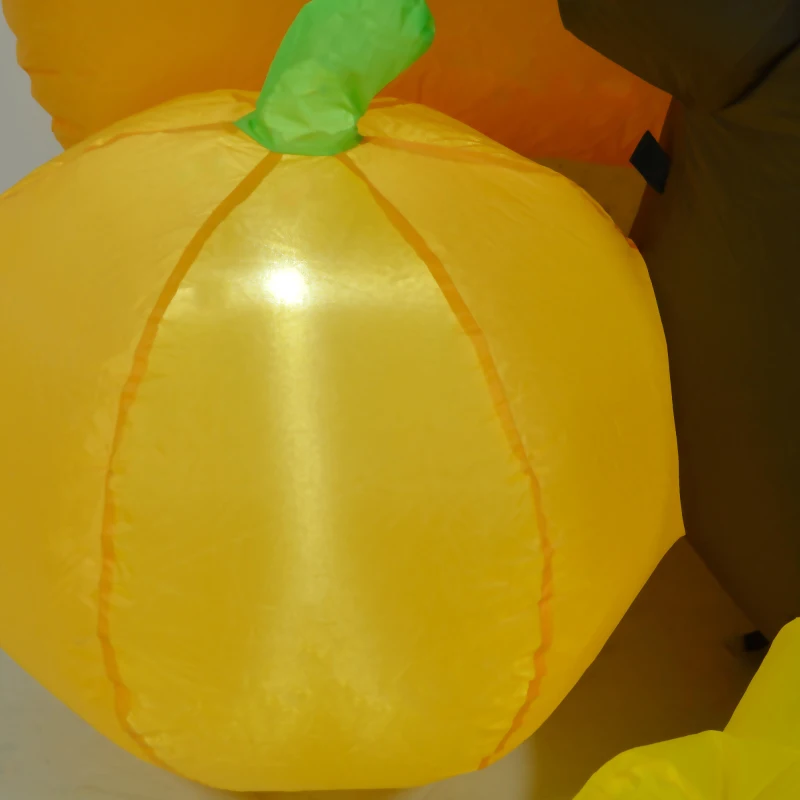 HOMCOM 5ft Inflatable Thanksgiving Turkey Pulls Banner with Pumpkin, Blow Up LED Display for Garden Indoor Outdoor