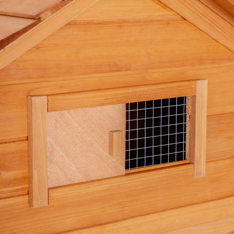 PawHut 83" Wooden Chicken Coop Tractor Hen House Portable Poultry Cage for Outdoor Backyard with Wheels, Nest Box, Removable Tray