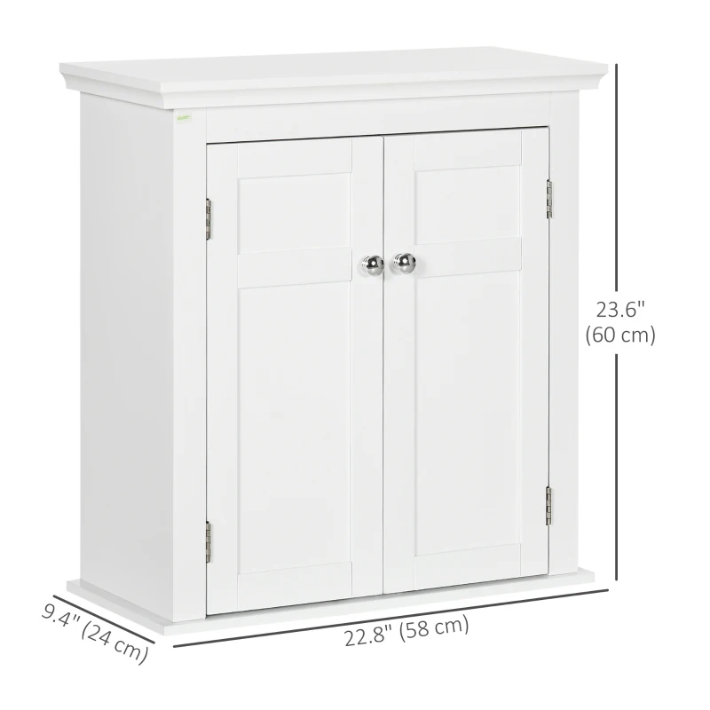 kleankin Bathroom Cabinet, Medicine Cabinet, Over Toilet Storage Cabinet with Adjustable Shelves for Entryway, White