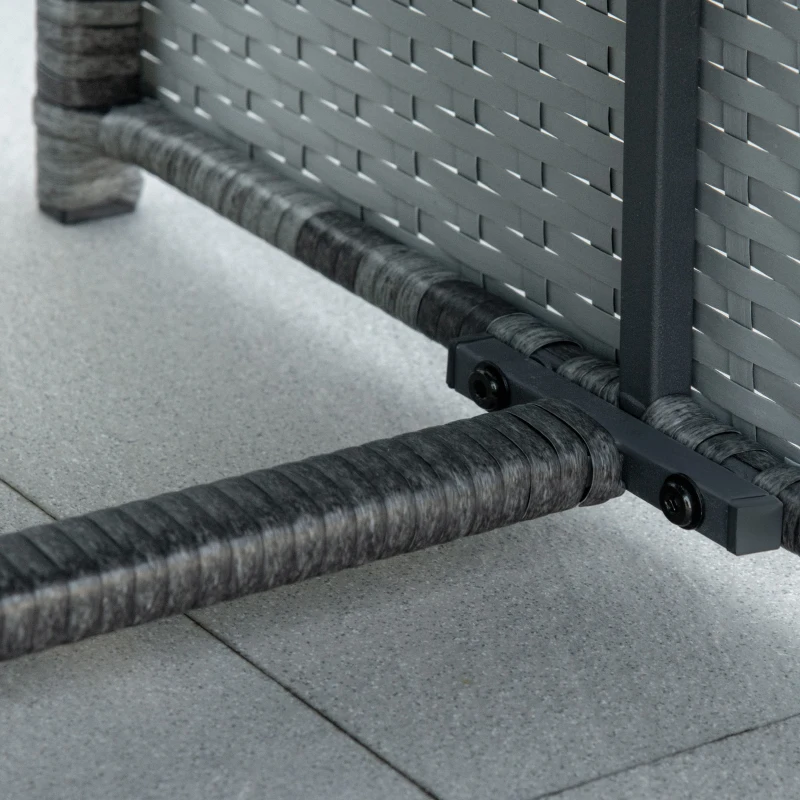 Outsunny 4 Pieces Patio Furniture Set with Cushions, Outdoor PE Rattan Wicker Conversation Garden Sofa Set with 2-Seater Chairs & Glass Coffee Table, Grey