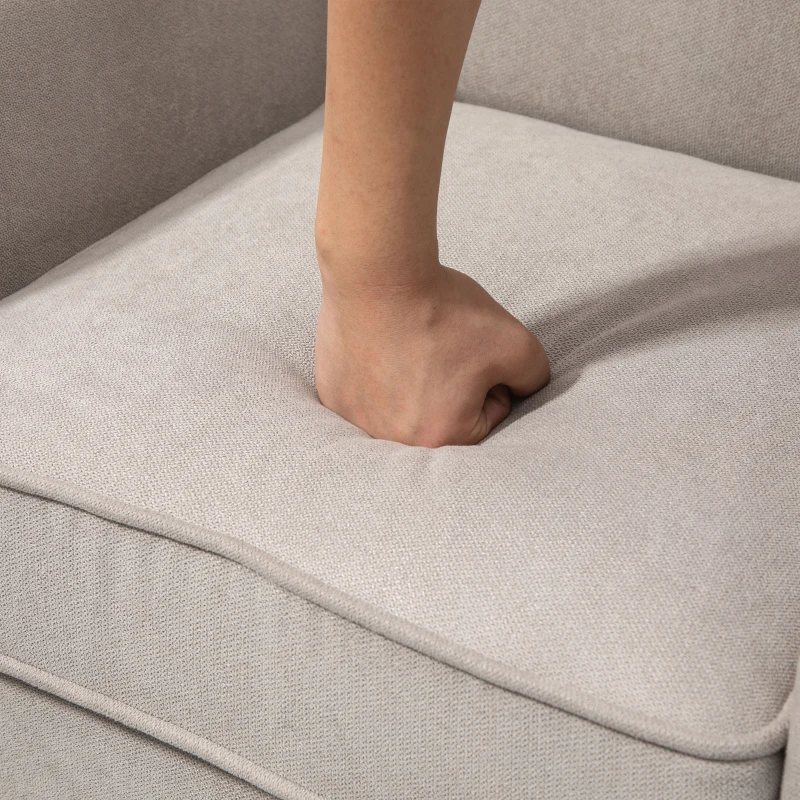 HOMCOM Upholstered Accent Chair, Single Armchair with Soft Velvet Touch Fabric, Rolled Armrest, Grey