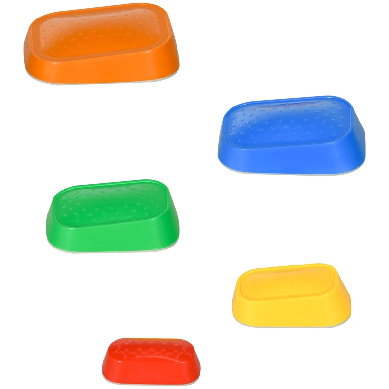 Outsunny 5 PCs Kids Stepping Stones, Obstacle Course Sensory Play Equipment for 3-8 Years, Indoor Outdoor Use