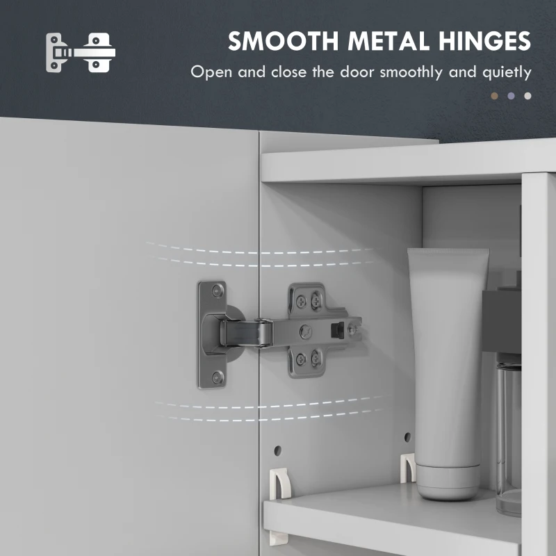 kleankin Wall Mounted Bathroom Medicine Cabinet with Mirror and Adjustable Shelves, White