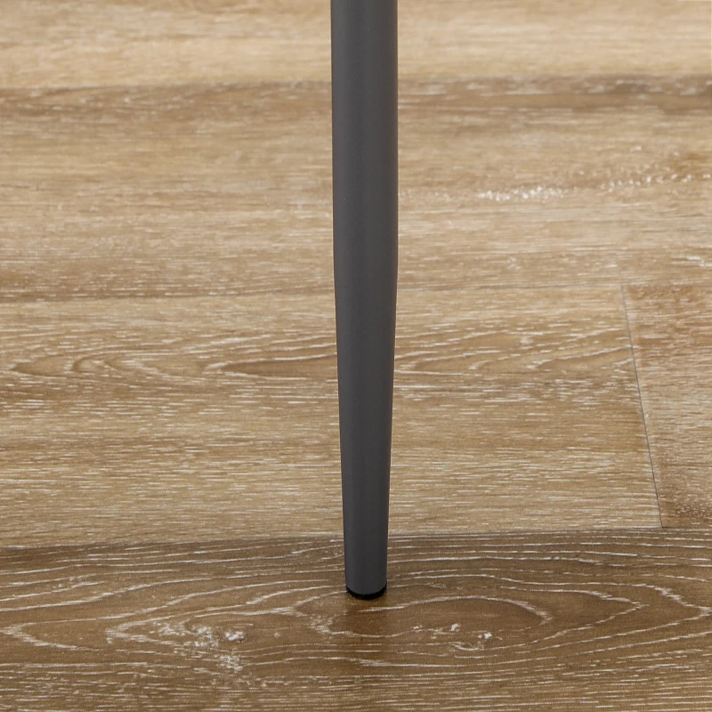 HOMCOM 5-Piece Rectangular Glass Kitchen Table and Chairs with Metal Frame and Faux Leather Upholstery for Dining Room, Grey