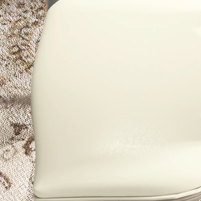 HOMCOM Dining Chairs Set of 2, French Vintage Style Kitchen Chairs with PU Leather Upholstery and Wooden Legs for Dining Room