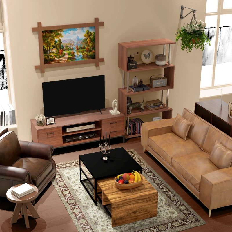 HOMCOM Slim Modern Wooden Bookshelf