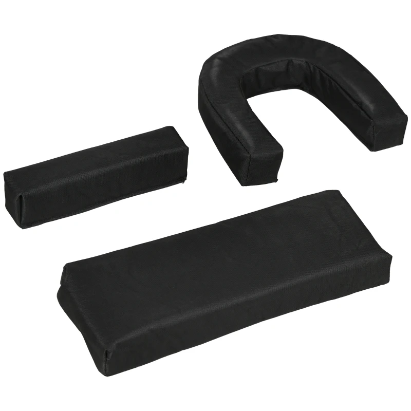 Outsunny 2PCS Adjustable Outdoor Lounge Chair, Garden Folding Chaise Lounge with Face Hole Reclining Tanning Chair Seat, Folding Camping Beach Lounging Bed w/ Head Support Black