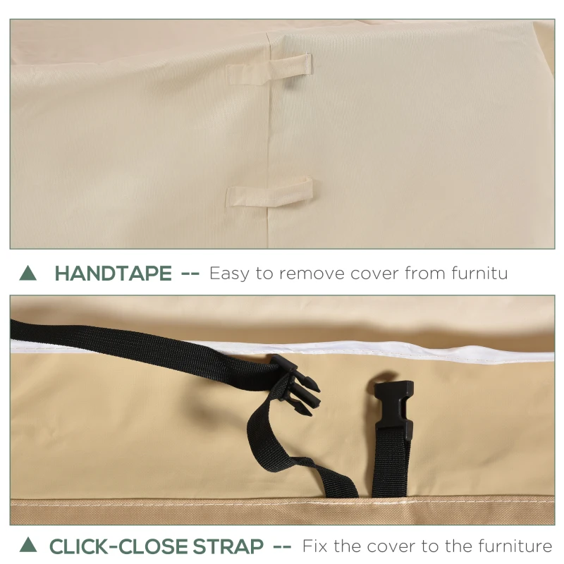 Outsunny 84B-059 129.9-Inch Oval Patio Table and Chair Set Cover, Beige/Coffee Sofa Set