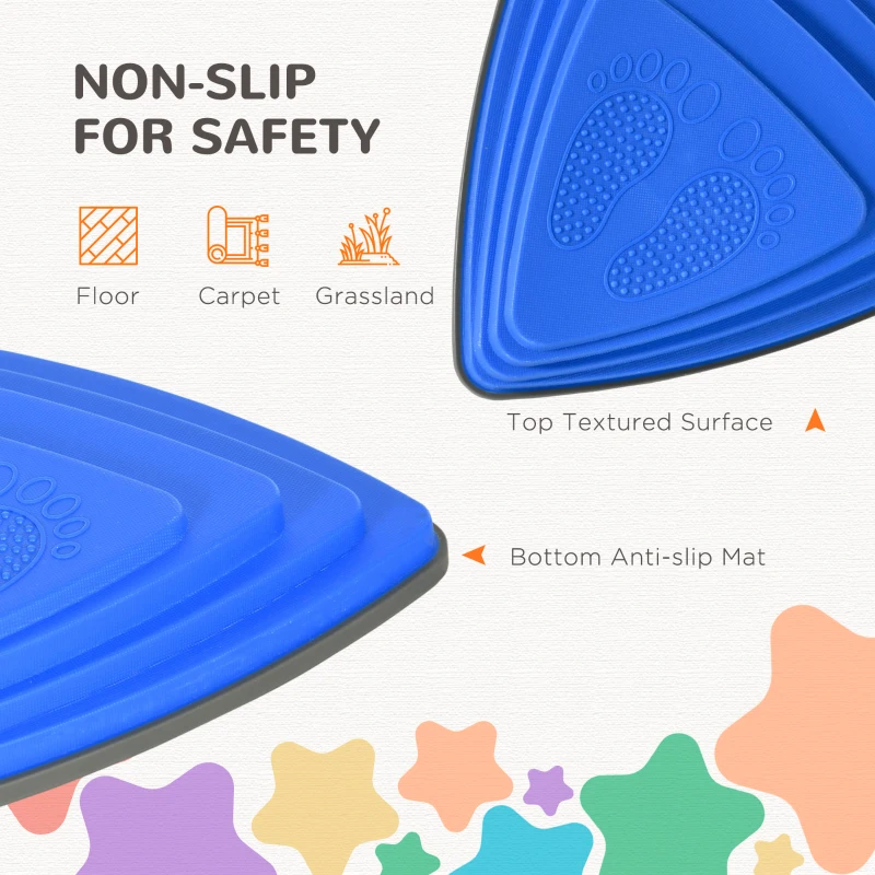 Outsunny 11 PCs Stepping Stones Kids with Non-slip Rubber, Stackable Balance River Stones for Obstacle Course Sensory Play, Outdoor Indoor for 3-8 Years Old