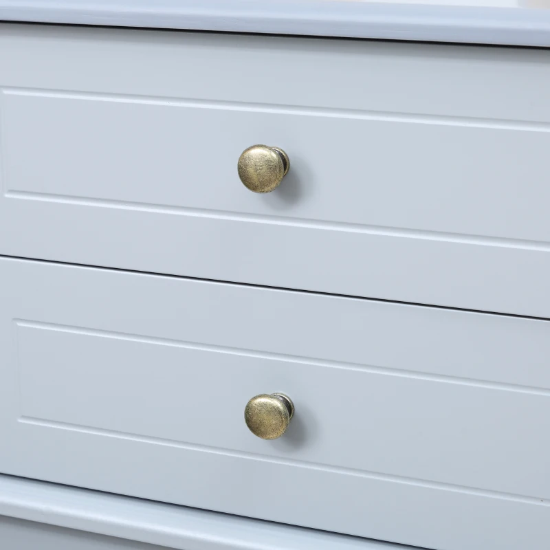 HOMCOM Side Table with 2 Storage Drawers, Modern End Table with Bottom Shelf for Living Room, Home Office, Grey