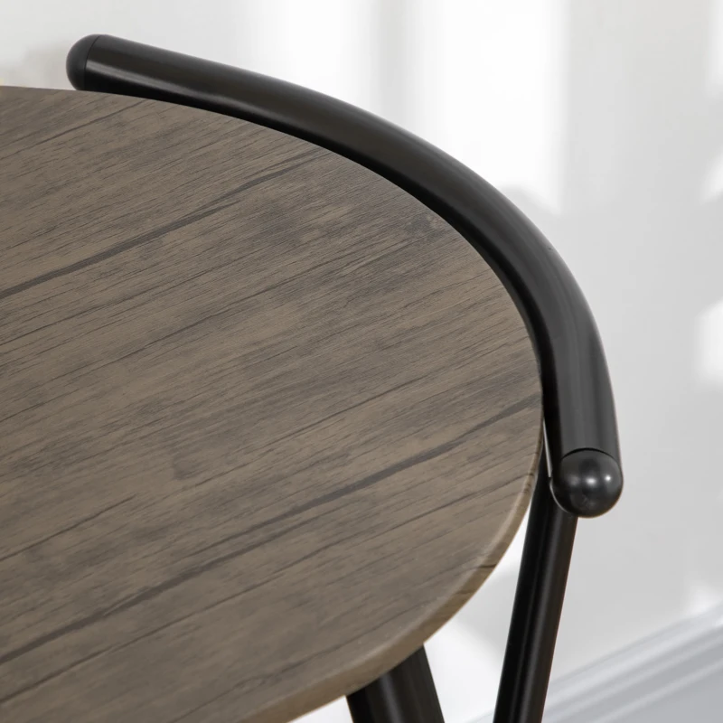 HOMCOM 3-Piece Dining Table Set, Oval Kitchen Table and 2 Chairs, Small Breakfast Table Set with Metal Frame for Small Space, Dining Room, Living Room, 35.4" x 19.7" x 29.5"