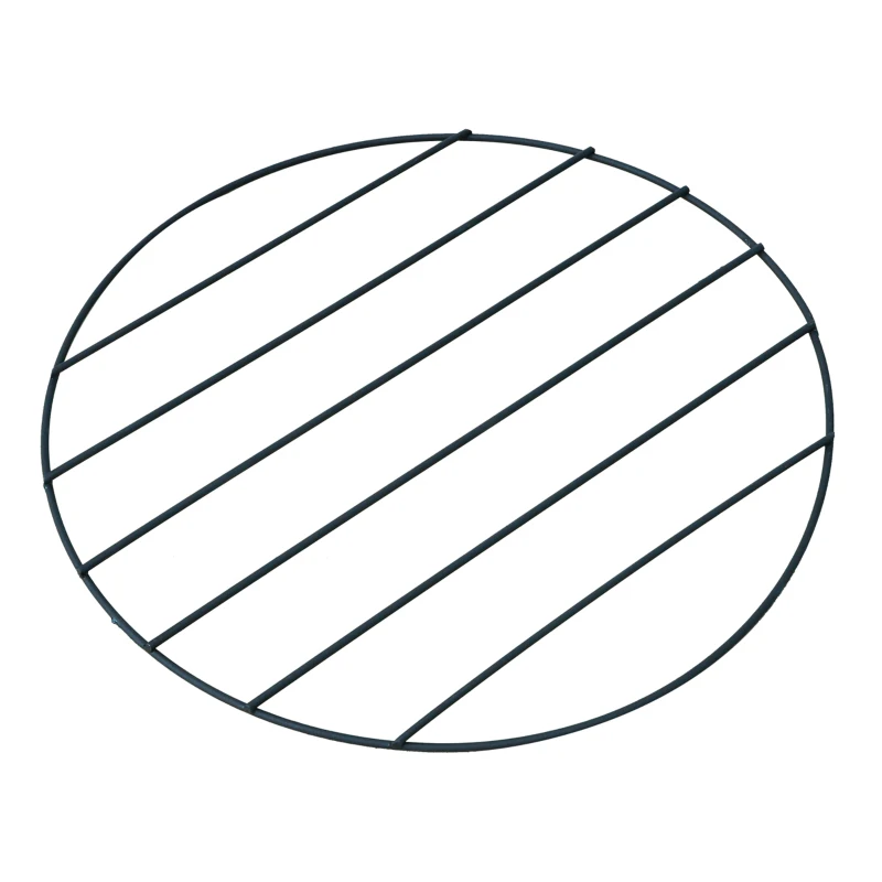 Outsunny 22" Round Firepit Patio Fireplace Garden Heater Portable Wood Burning Porch with Poker and Spark Screen Black