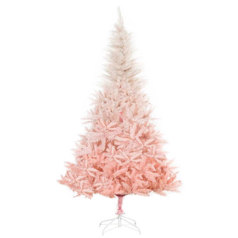 HOMCOM 6ft Unlit Spruce Artificial Christmas Tree with Realistic Branches and 800 Tips, Pink