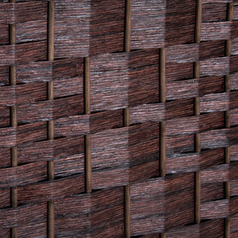 HOMCOM Room Divider, 3 Panel Folding Privacy Screen, 6FT Tall Portable Wicker Weave Partition Wall Divider for Bedroom, Home Office, Brown