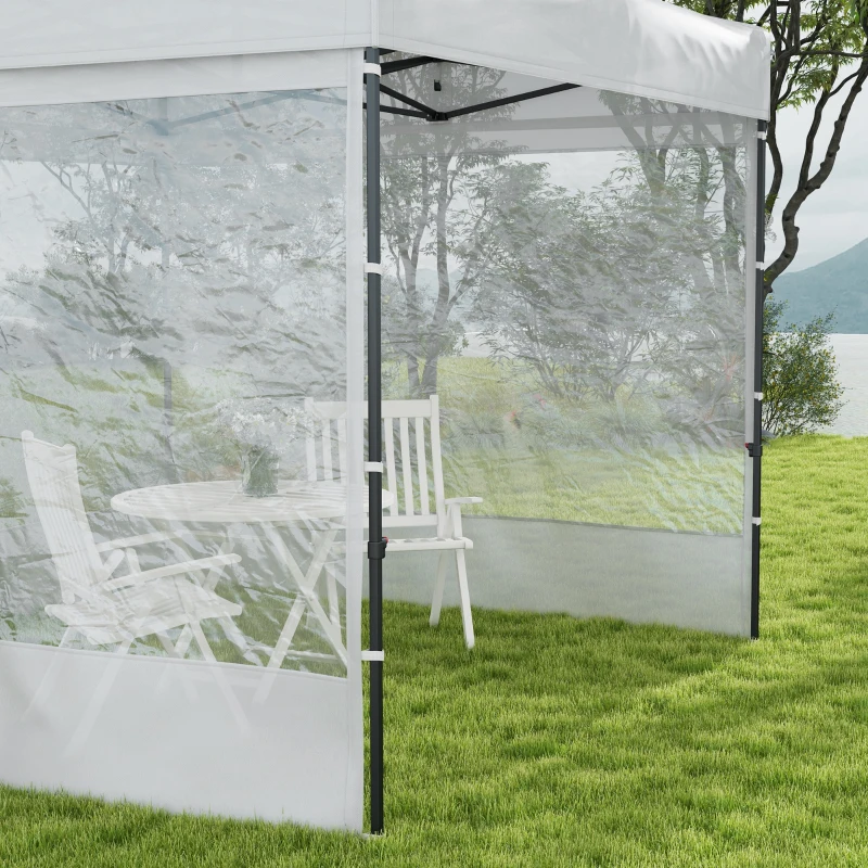 Outsunny 10' x 10' Pop Up Canopy Tent Gazebo with Wheeled Carry Bag and Sides, Height Adjustable for Outdoor, Patio, Garden