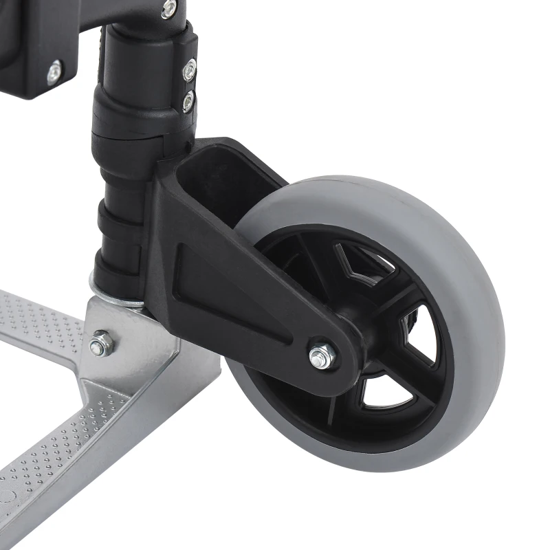 HOMCOM Folding Hand Truck and Dolly with 2 Wheels for Moving, Heavy Duty Luggage Handcart, Aluminum Box Cart with 3 Level Adjustable Telescoping Handle for 154lbs Load Capacity