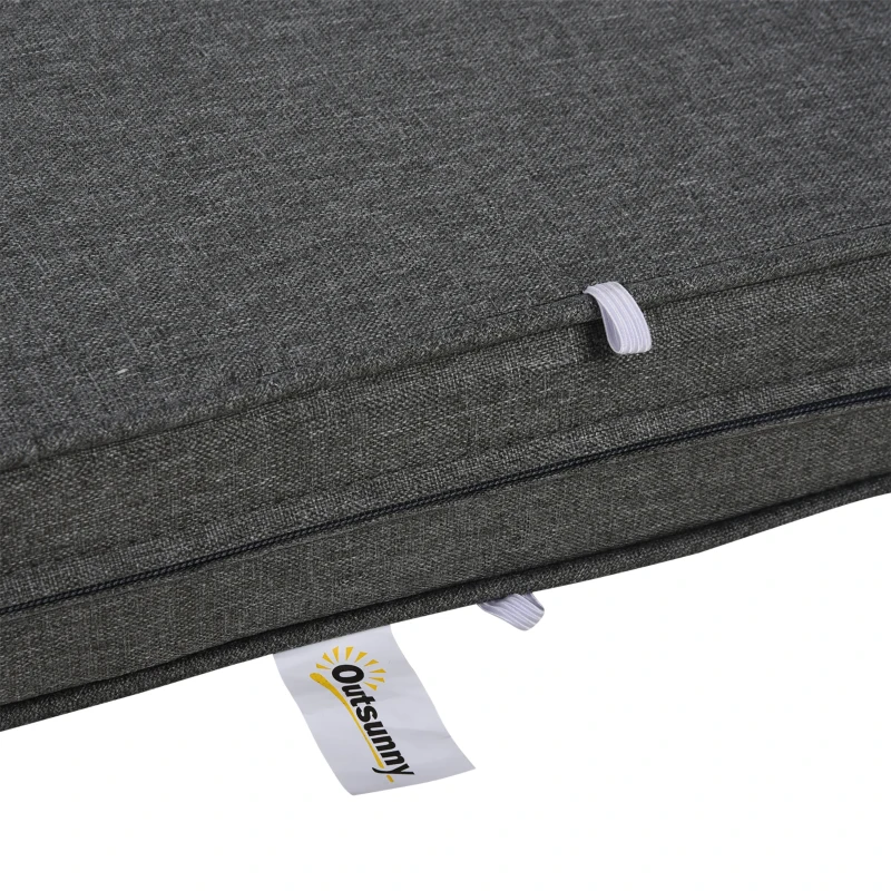 Outsunny 14pcs Sofa Cushion Cover Set Outdoor Patio Rattan Sofa Cushion Polyester Cover Replacement No Cushion Padding Included 6 Seat Cushion Cover & 8 Back Cushion Cover, Grey