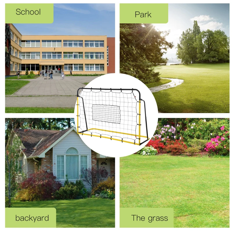 Soozier 6 x 4 ft Rebound Net Soccer Goal with 5 Angle Adjustable for Soccer Baseball Basketball Training