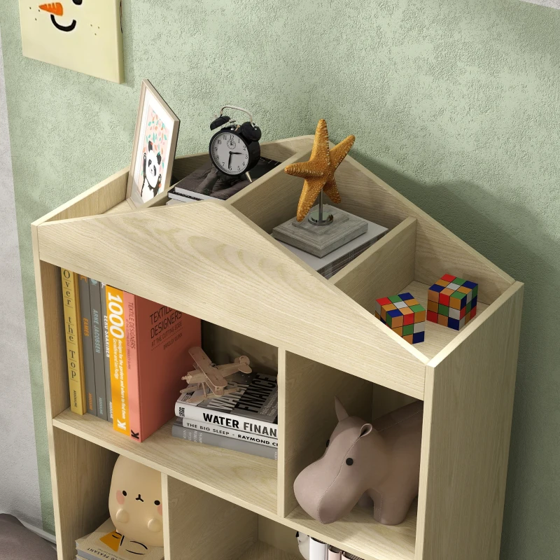 Qaba 4-Cubby Children's Toy Shelf, Kids Bookshelf and Toy Storage for Playroom, Children's Room, Living Room,