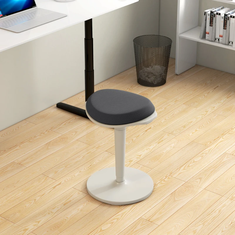 HOMCOM Standing Desk Stool, Ergonomic Wobble Chair, Adjustable Leaning Stool for Office Desks, with Rocking Motion, Grey