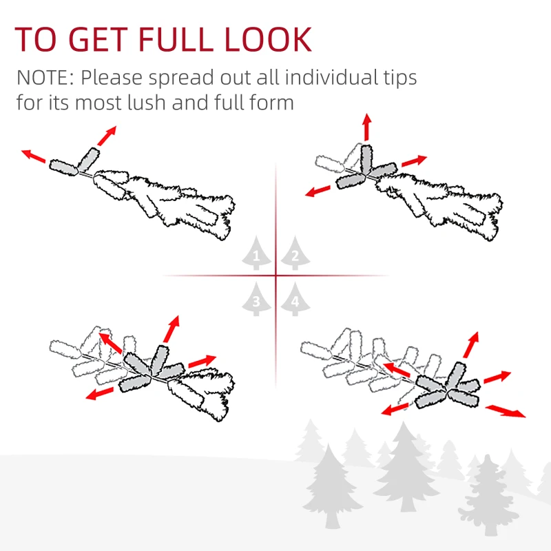 HOMCOM 4ft Pre-Lit LED Optical Fiber Christmas Tree Artificial Seasonal Decor