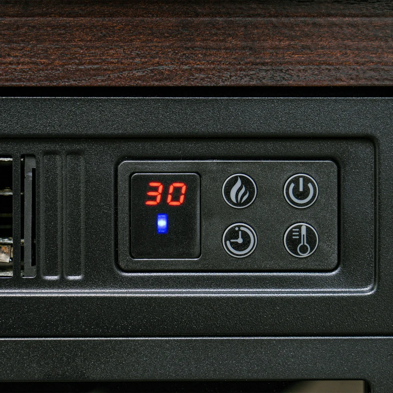 HOMCOM 26" Freestanding Electric Fireplace with Mantel, 1400W Replaceable Fireplace Insert Heater with 3D Flame Effect, Brown