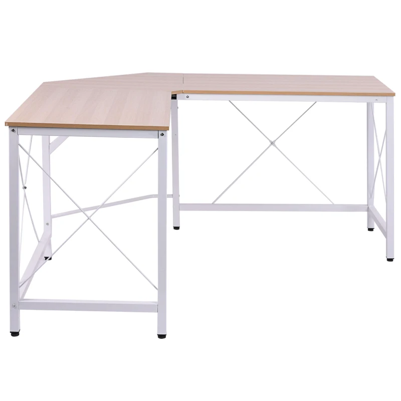 HOMCOM L Shaped Desk, 59" x 59" Computer Corner Desk, Home Office Gaming Desk, Study Writing Workstation, Oak