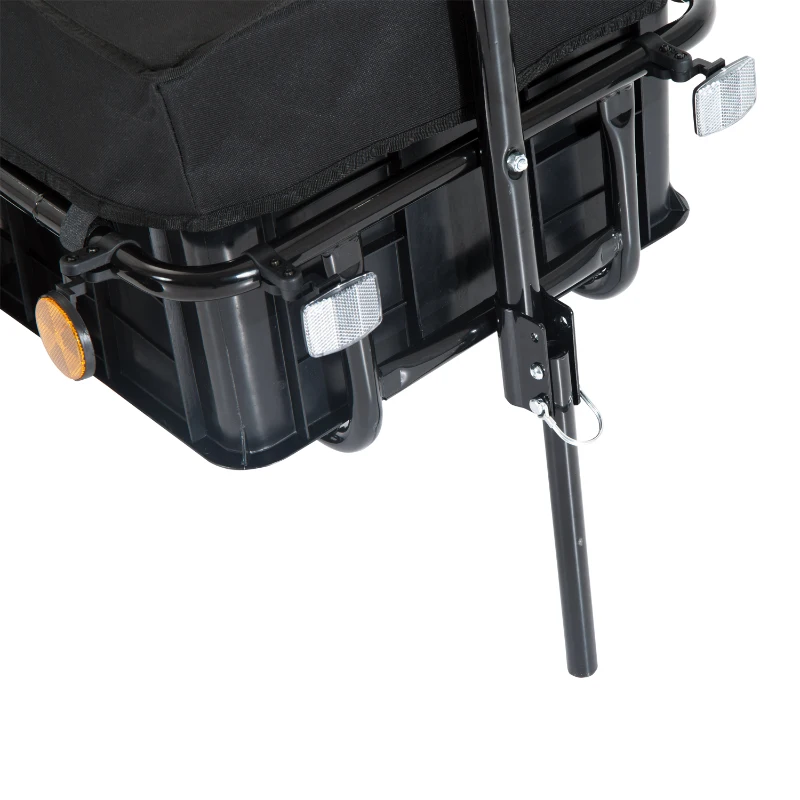 Aosom Bicycle Cargo Trailer with Removable Box and Waterproof Cover, Bike Wagon Trailer with Two 16in Wheels(m-8)