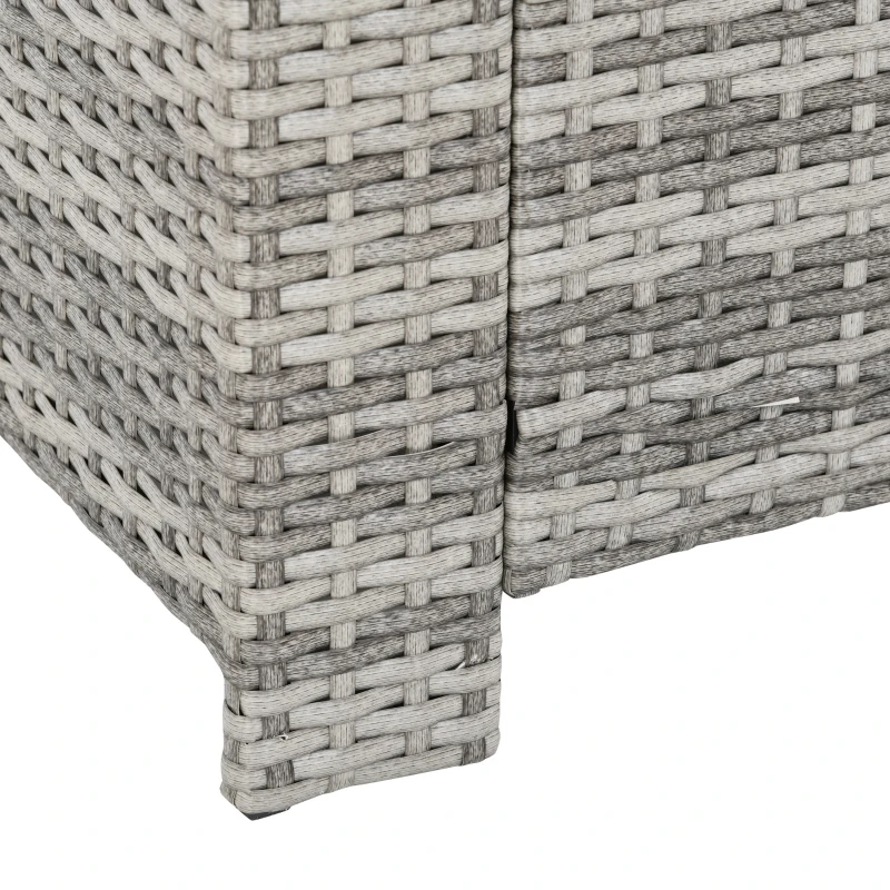 Outsunny 6 Pcs Patio Furniture Set, Rattan Outdoor Furniture Set with 3 Seater Sofa, Armchairs, Footstools and Table, Dark Grey