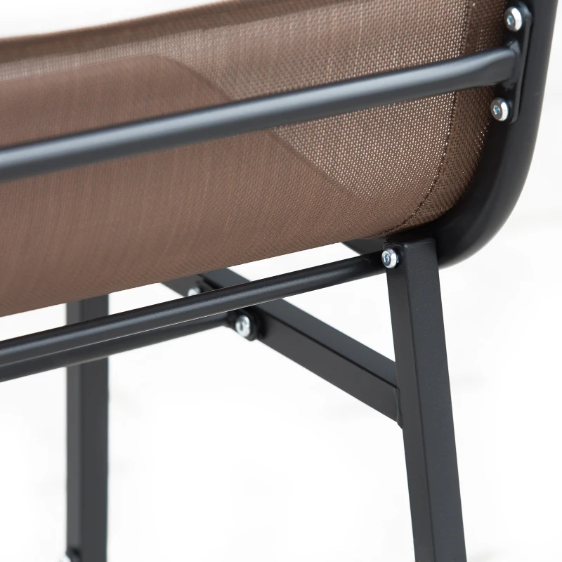 Outsunny 3Pcs Patio Bar Set, Outdoor Bistro Set with 2 Bar Stools and 1 Tempered Glass Bar Table, Dining Chat Set, Brown