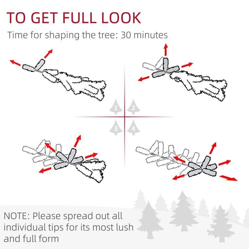 HOMCOM 7' Decorated Christmas Tree Snow Flocked Artificial Christmas Tree with Pencil Shape, Realistic Branches, Pink