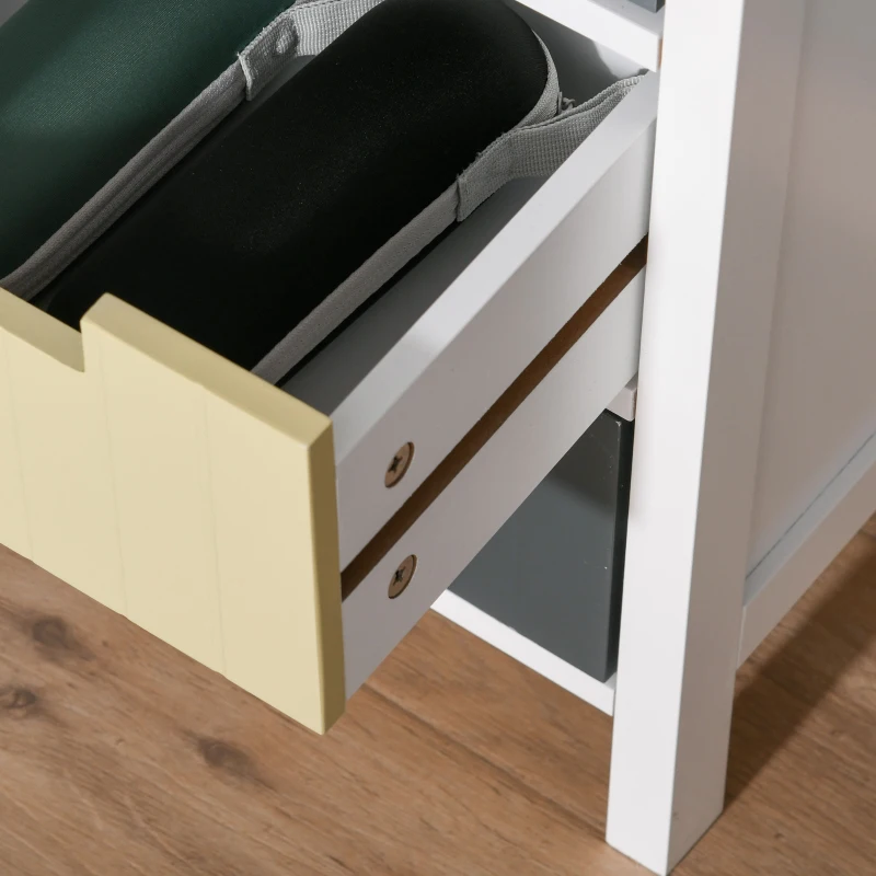 HOMCOM 6 Drawer Dresser, Chest of Drawers with Table Top, Clothes Closet for Living Room, Multi-Color