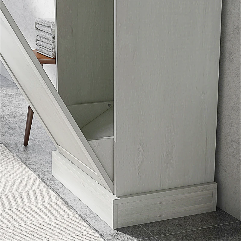 HOMCOM Kitchen Tilt Out Trash Bin Cabinet Free Standing Storage Cabinet with Drawer, Light Gray