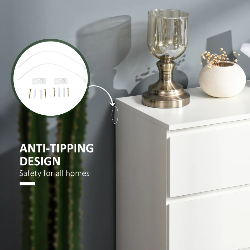 HOMCOM 4 Drawer Cabinet Storage Cupboard Freestanding Organiser Unit White