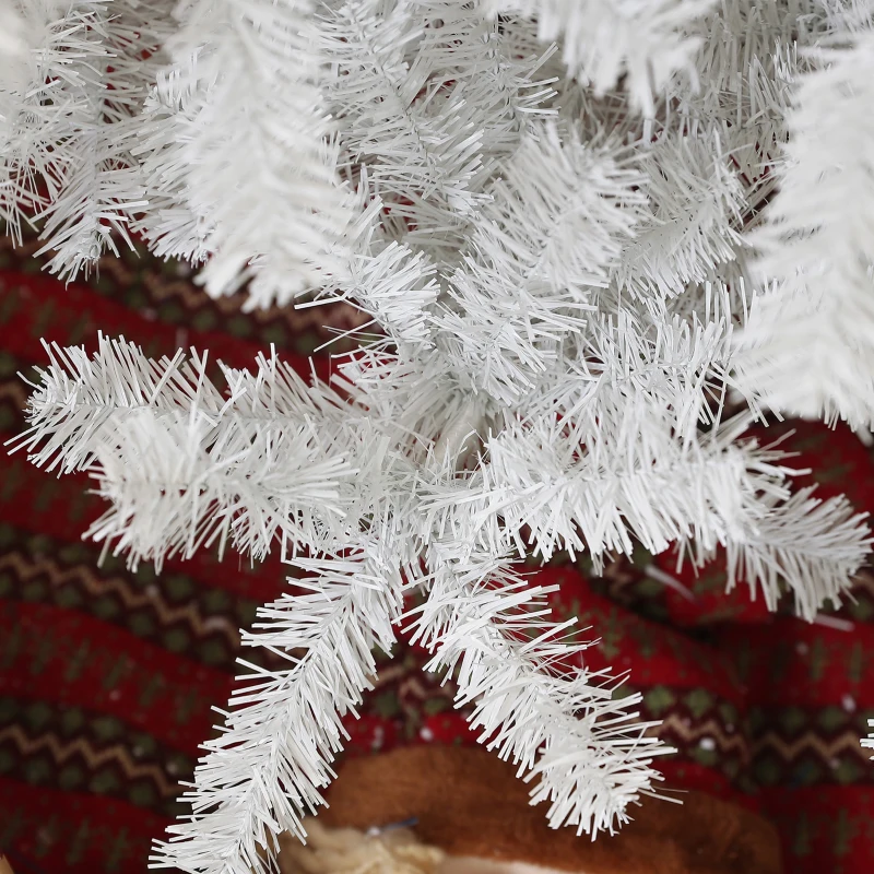 HOMCOM 6ft Unlit Artificial White Christmas Tree, Holiday Décor with 1000 Branch Tips, Auto Open and Steel Base