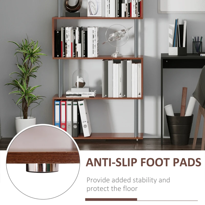 HOMCOM Slim Modern Wooden Bookshelf