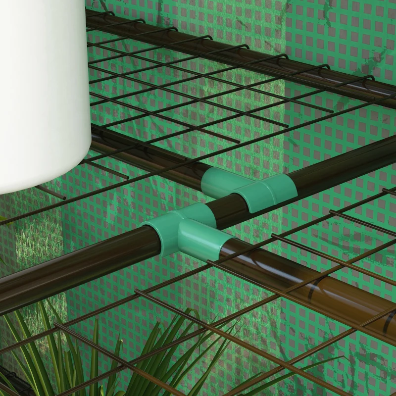Outsunny Portable Mini Greenhouse Green House with 3 Tier Shelves, Reinforced PE Cover, Roll-up Doors, 56.3" x 18.1" x 59.4"