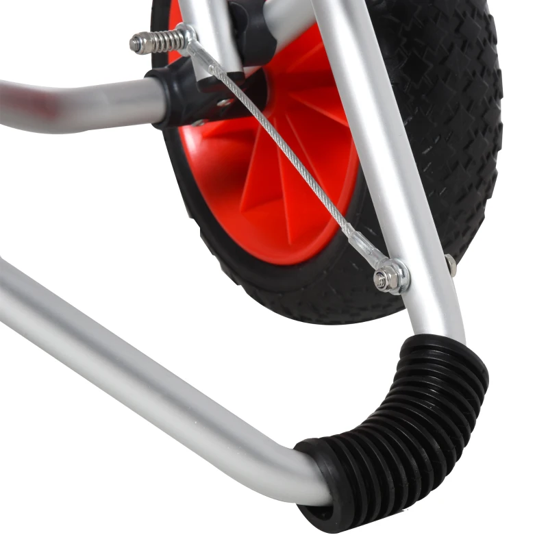 Soozier Kayak Cart Aluminum Boat Canoe Carrier Dolly Trolley Transport Trailer with Airless Beach Tires for Sand, Silver