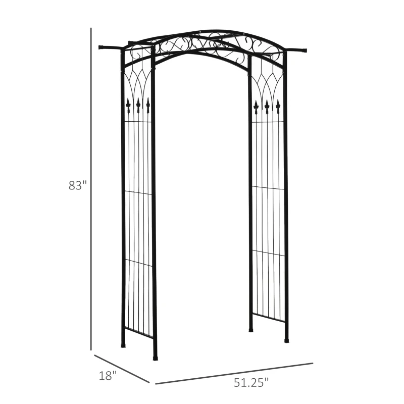 Outsunny 7Ft Garden Arch Arbor, Metal Arch Trellis for Climbing Vines, Garden Archway for Wedding, Bridal Party, Ceremony