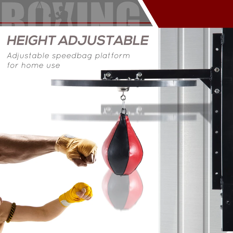 Soozier Speed Bag Platform Speedball Frame Wall Mounted Boxing MMA Workout Punching Bag