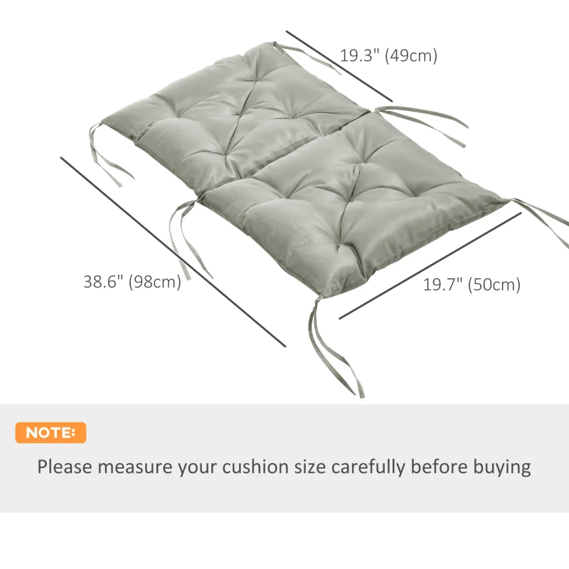 Outsunny Set of 2 Garden Chair Cushions Seat Pad with Backrest for Sunbeds, Rocking Chairs, Loungers, Outdoor & Indoor Use