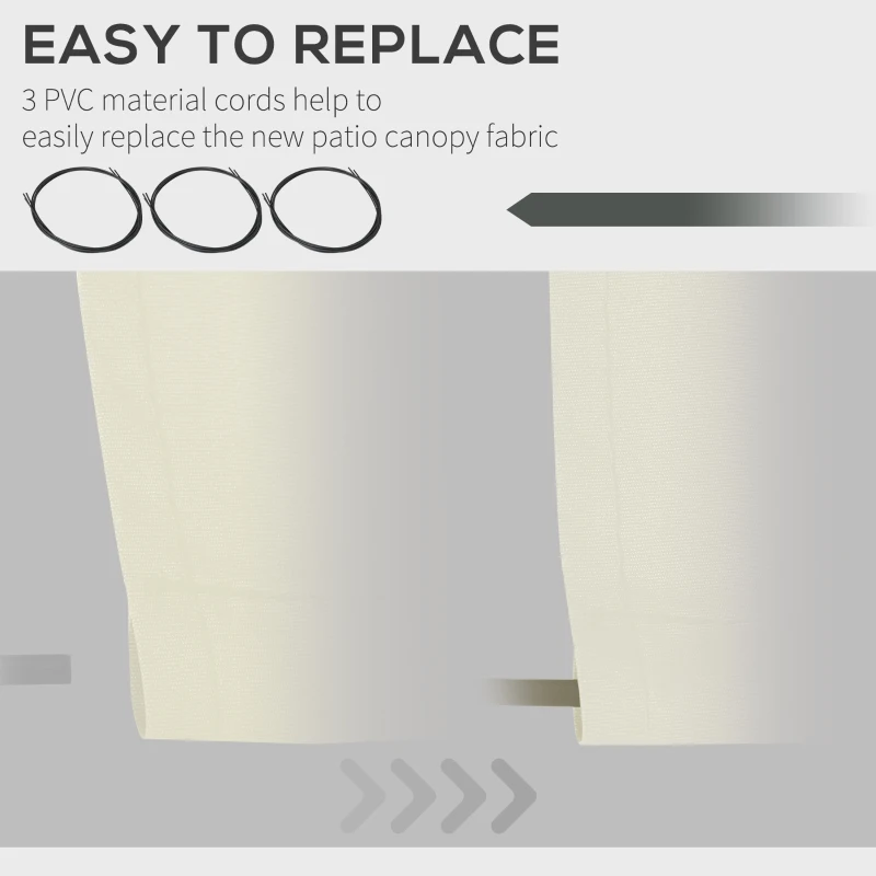 Outsunny 10' x 8' Retractable Awning Fabric Replacement Outdoor Sunshade Canopy Awning Cover, UV Protection, Cream White