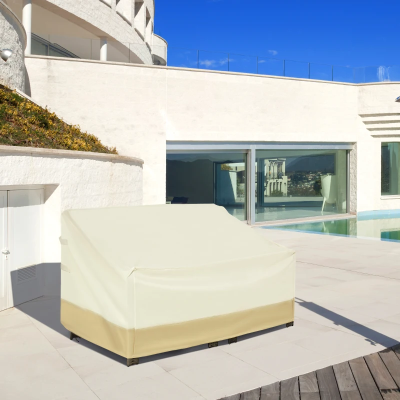 Outsunny Patio Furniture Covers for 3-Seater Garden Bench, Waterproof 600D Heavy Duty Oxford Fabric Outdoor Sofa Cover, Windproof, Tear Resistant, Anti-UV, 59.8" x 34.3" x 31.1"