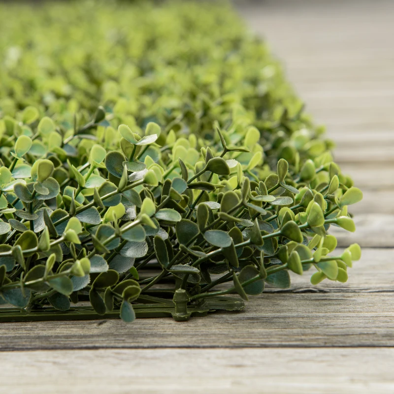 Outsunny 12PCs Grass Wall Panels, 20" x 20" Artificial Grass Wall Decor, Greenery Backdrop Panels Wall for Outdoor, Indoor, Garden, Fence, Backyard, Green